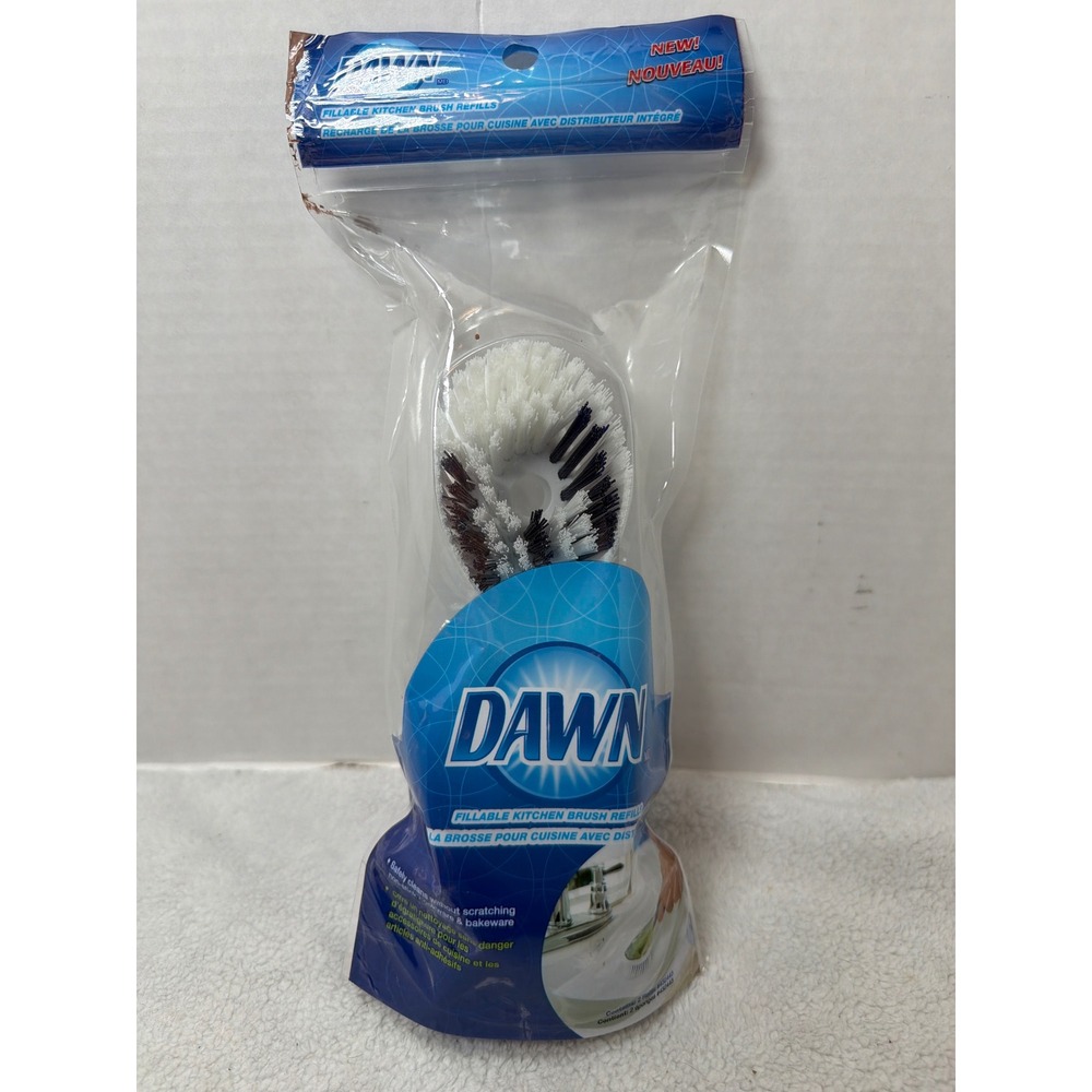 2009 NEW Dawn Fillable Kitchen Brush Refills 2 pk White Blue 432443 Replacement